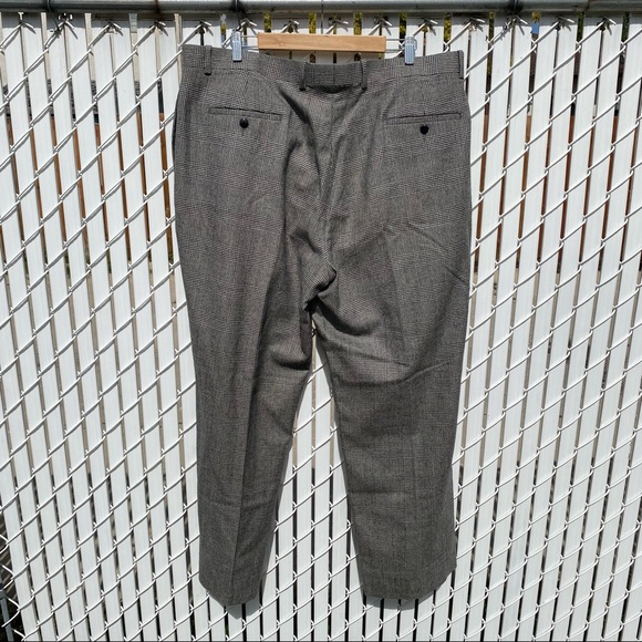 Men’s Plaid Wool Cashmere Blend Dress Pants - Picture 3 of 6